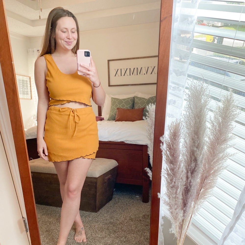 Mustard Yellow Two Piece Set